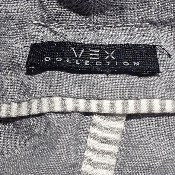 Vex Collection Women's French Linen Blazer in Blue Size Large - Picture 7 of 9